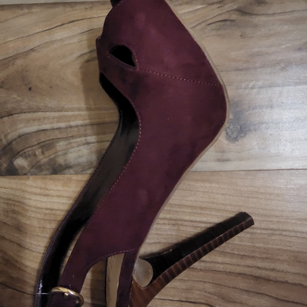 Maroon sling back heel s7 - Picture 2 of 4
